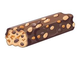 Chocolate bar with nuts and chocolate on a white background vector