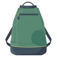 A green backpack with a zipper on the front vector