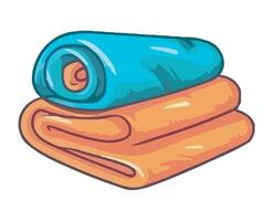 Two towels stacked on top of each other vector