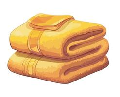 A stack of towels on a white background vector