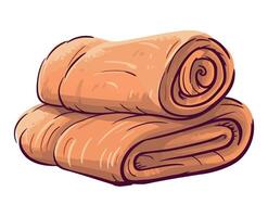 A pile of rolled up towels on a white background vector