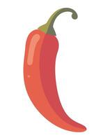 A red chili pepper on a white background vector