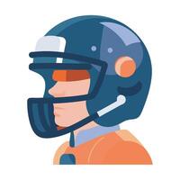 A cartoon illustration of a football player in a helmet vector