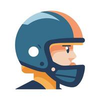A man in a helmet with a helmet on his head vector