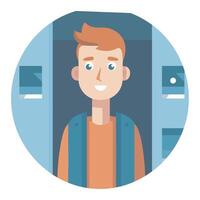 A man is standing in front of a vending machine vector