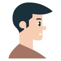 A man's profile icon in a flat style vector