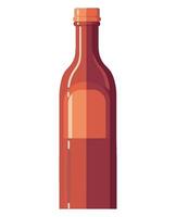 A red bottle of wine on a white background vector