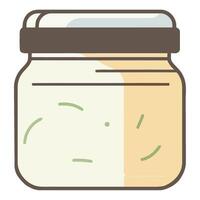 A jar of mustard with a lid on it vector