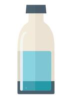 A bottle with a blue liquid inside on a white background vector