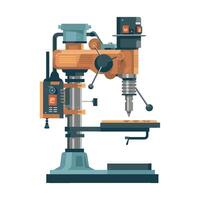 Drill machine with drill and drill bit vector