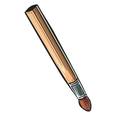 A pencil with a wooden handle on a white background