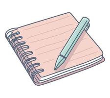 A notebook with a pen on top of it vector