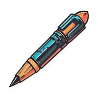 A pen with a black and orange tip on it vector