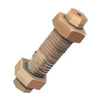 A bolt with a nut on it vector