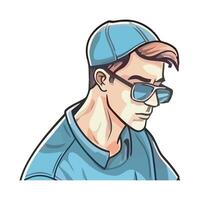 A cartoon man wearing sunglasses and a cap vector