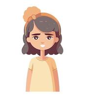 A cartoon girl with a bow on her head vector