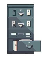File cabinet with file folders and files illustration vector