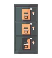 File cabinet with file boxes and lockers vector