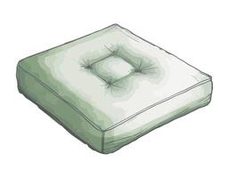 A drawing of a square cushion on a white background vector