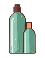 Two bottles of shampoo and conditioner on a white background vector