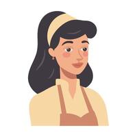A woman in an apron is wearing a headband vector