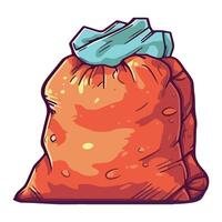 A bag of garbage with a blue cloth on it vector