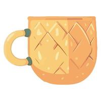A cartoon pineapple cup with a handle vector