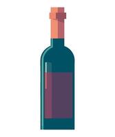 A bottle of wine on a white background vector