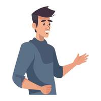 A man is pointing to something with his hands vector