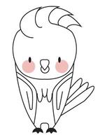 A cartoon bird with pink eyes and a white face vector
