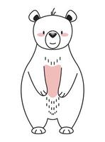 A cartoon bear with a heart on its chest vector