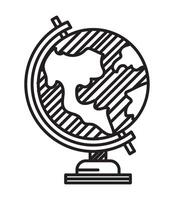 Globe icon line drawing illustration design vector