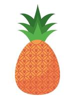 A pineapple is shown on a white background vector