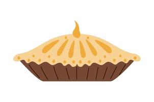 A pie with a candle on top vector
