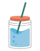 A jar with a straw and liquid inside vector