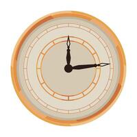A clock with a brown face and a black hand vector