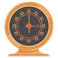 An orange clock with black hands on a white background vector