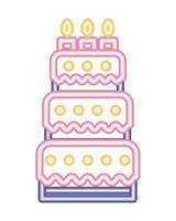 A cake with candles on top of it vector