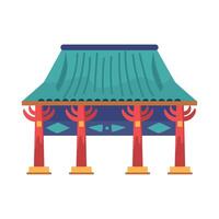 An asian pagoda with columns and pillars vector