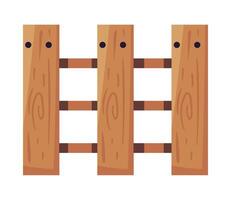 Wooden ladder with two faces on it, isolated on a white background vector