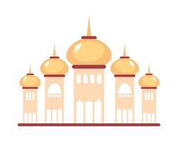 An illustration of a mosque with domes vector