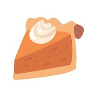 A slice of pie with whipped cream on top vector