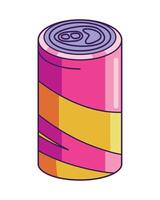 A can of soda with a pink and yellow stripe vector