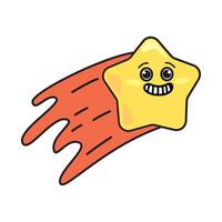 A cartoon star with a smile on its face vector