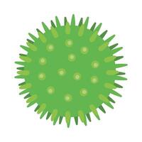 A green virus icon on a white background vector