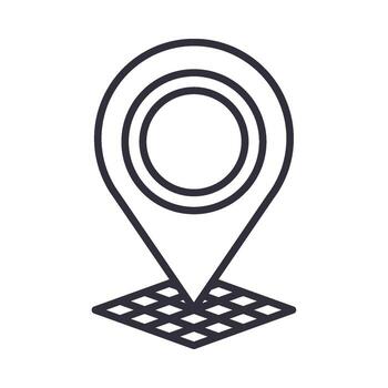 un mapa puntero icono en un blanco antecedentes vector