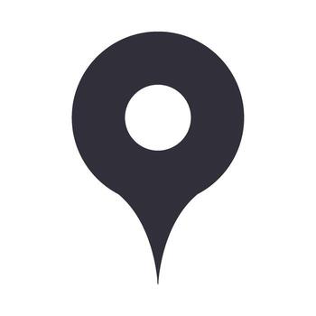 un mapa puntero icono en un blanco antecedentes vector