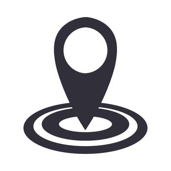 un mapa puntero icono en un blanco antecedentes vector