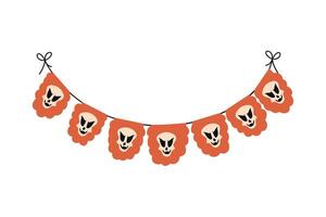 Halloween banner with skulls and bones vector