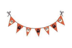 Halloween banner with ghosts and bats vector